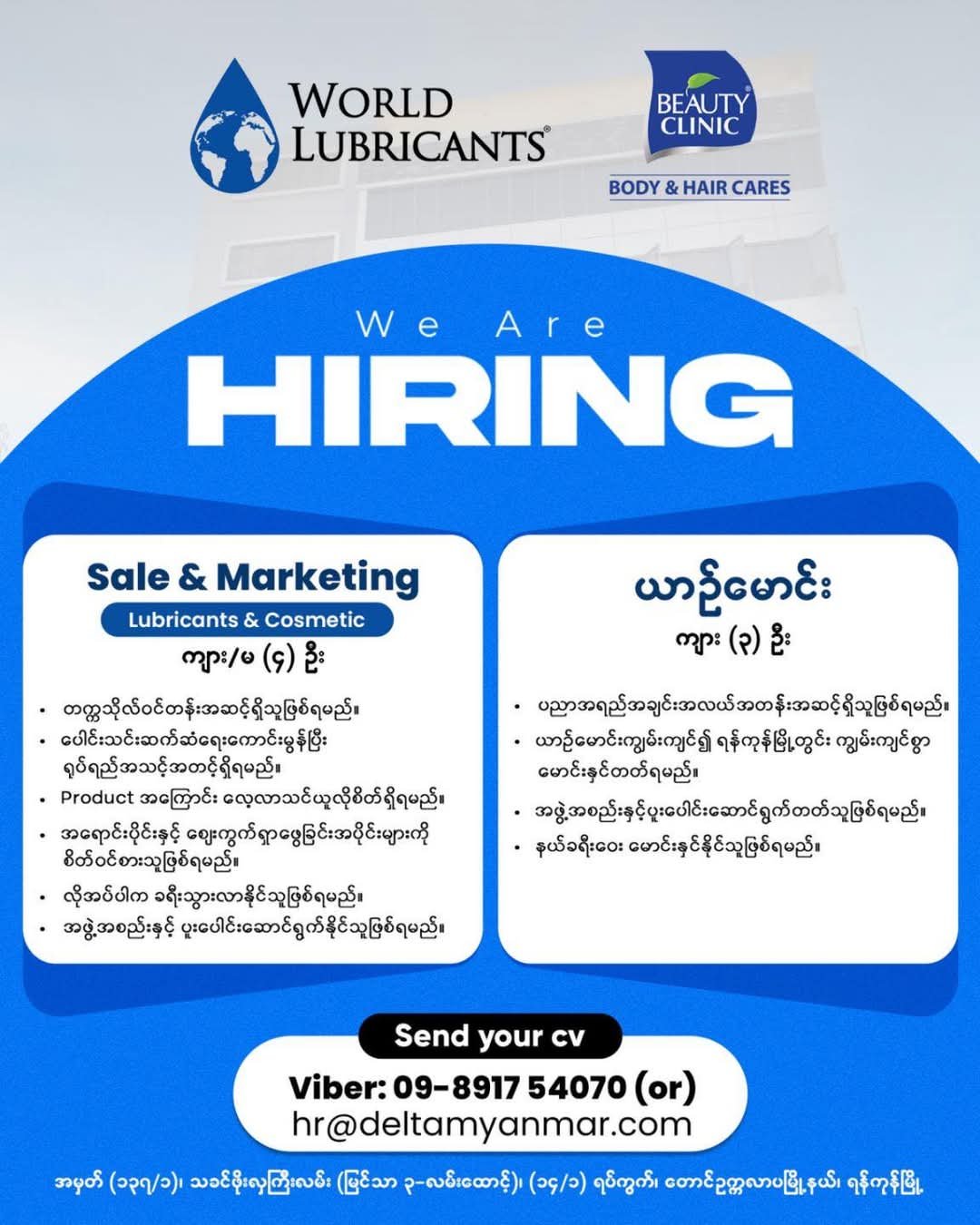 World Lubricants & Beauty Clinic Careers Job